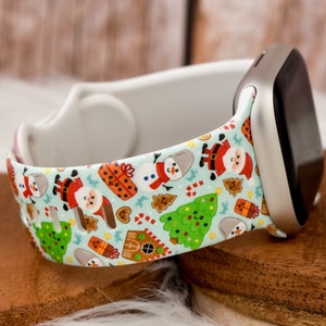 Silikon-Armband mit Weihnachtsmann-Weihnachtsbaum-Geschenken, kompatibel mit Apple Watch