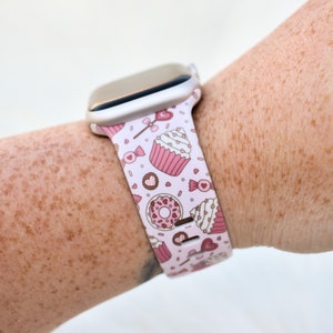 Valentines Desserts Silicone Watch Band compatible with Apple Watch