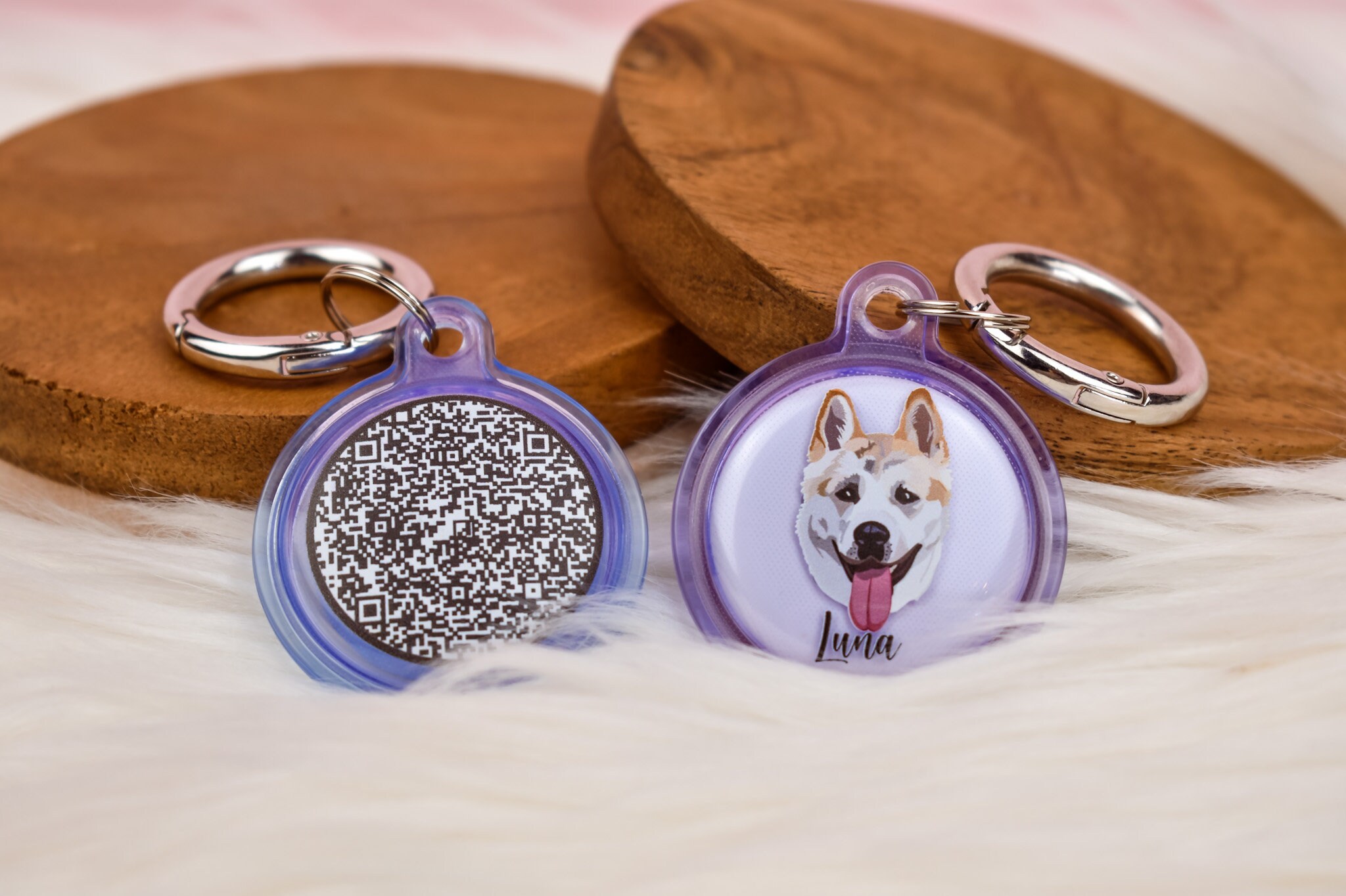 Custom QR Code Pet ID Tag for Apple Airtag Etsy