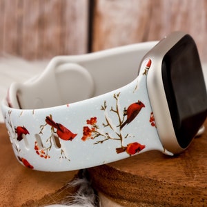 Cardinal Red Bird Christmas Heaven Silikon Uhrenarmband passend für Apple Watch Fitbit Samsung Samsung Galaxy