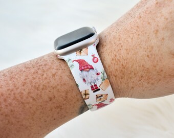 Christmas Gnome Silicone Watch Band compatible with Apple Watch Fitbit Samsung Garmin