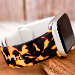 Brown Tortoiseshell Silicone Watch Band compatible with Apple Watch