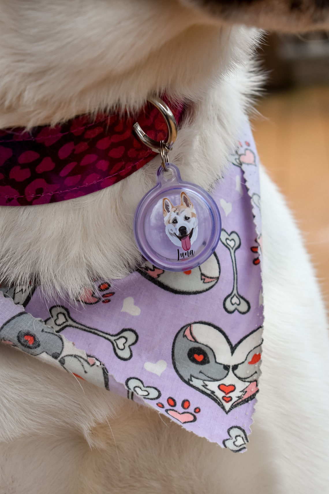 Custom QR Code Pet ID Tag for Apple Airtag Etsy