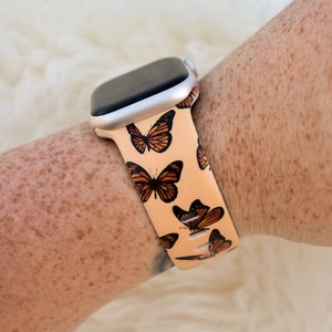 Monarch Butterfly Silicone Watch Band compatible with Apple Watch
