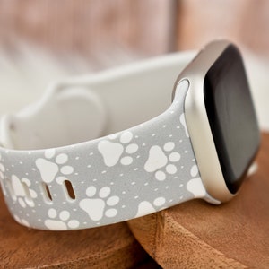 Grått tasstryck silikonarmband kompatibelt med Apple Watch Fitbit Samsung Garmin