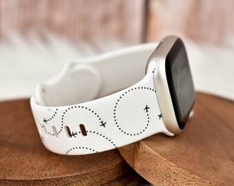 Airplane Silicone Watch Band: Travel Theme Apple/Fitbit/Samsung/Garmin