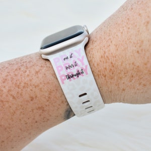 Pray Leopard Religious Silicone Watch Band compatible with Apple Watch 38/40/41/42(S10) and 42/44/45/46/49