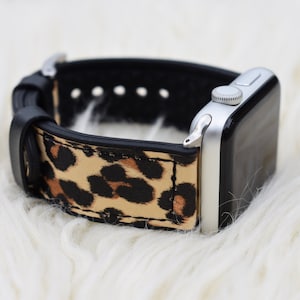 Vegan Leather Leopard Print Watch Band