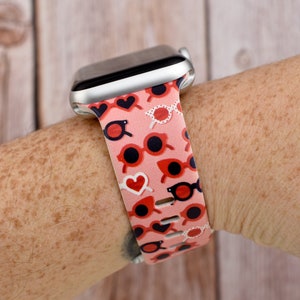 Valentines Sunglasses Silicone Watch Band compatible with Apple Watch