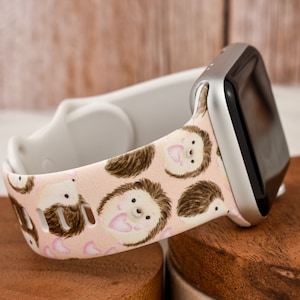 Hedgehog Hearts Silicone Watch Band compatible with Apple Watch
