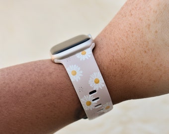 Daisy Dots Silicone Watch Band compatible with Apple Watch Fitbit Samsung Garmin