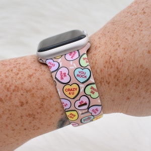Love Hearts Silicone Watch Band compatible with Apple Watch