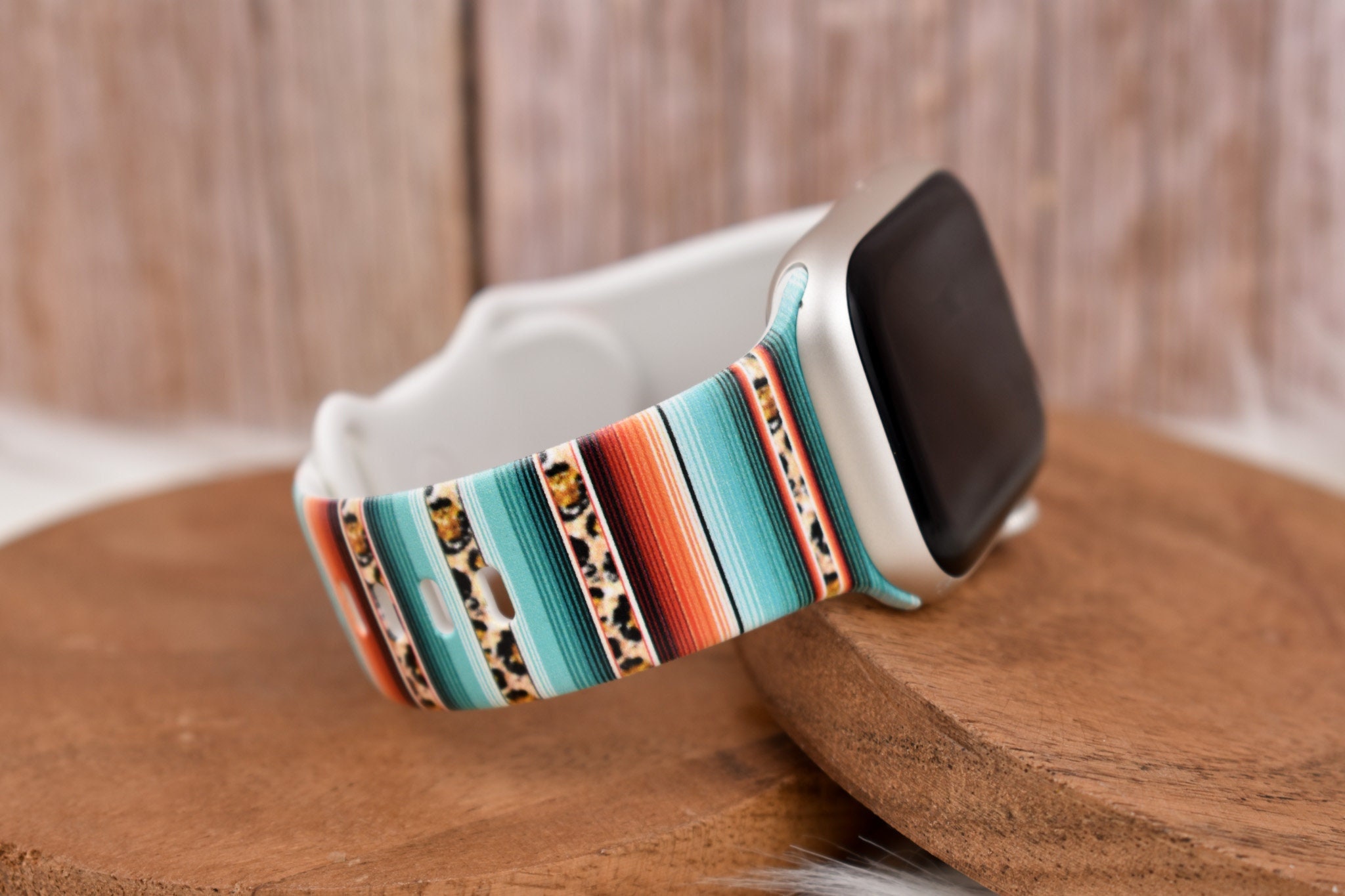 Western Serape Leopard Print Silicone Watch Band Compatible With Apple Watch Fitbit Samsung Garmin Etsy
