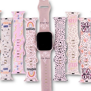 Positive Inspiration Collection Silicone Watch Band compatible with Apple Watch Fitbit Samsung Garmin