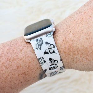 Butterfly Silicone Watch Band compatible with Apple Watch