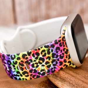 Leopard Tie Dye Silicone Watch Band compatible with Apple Watch