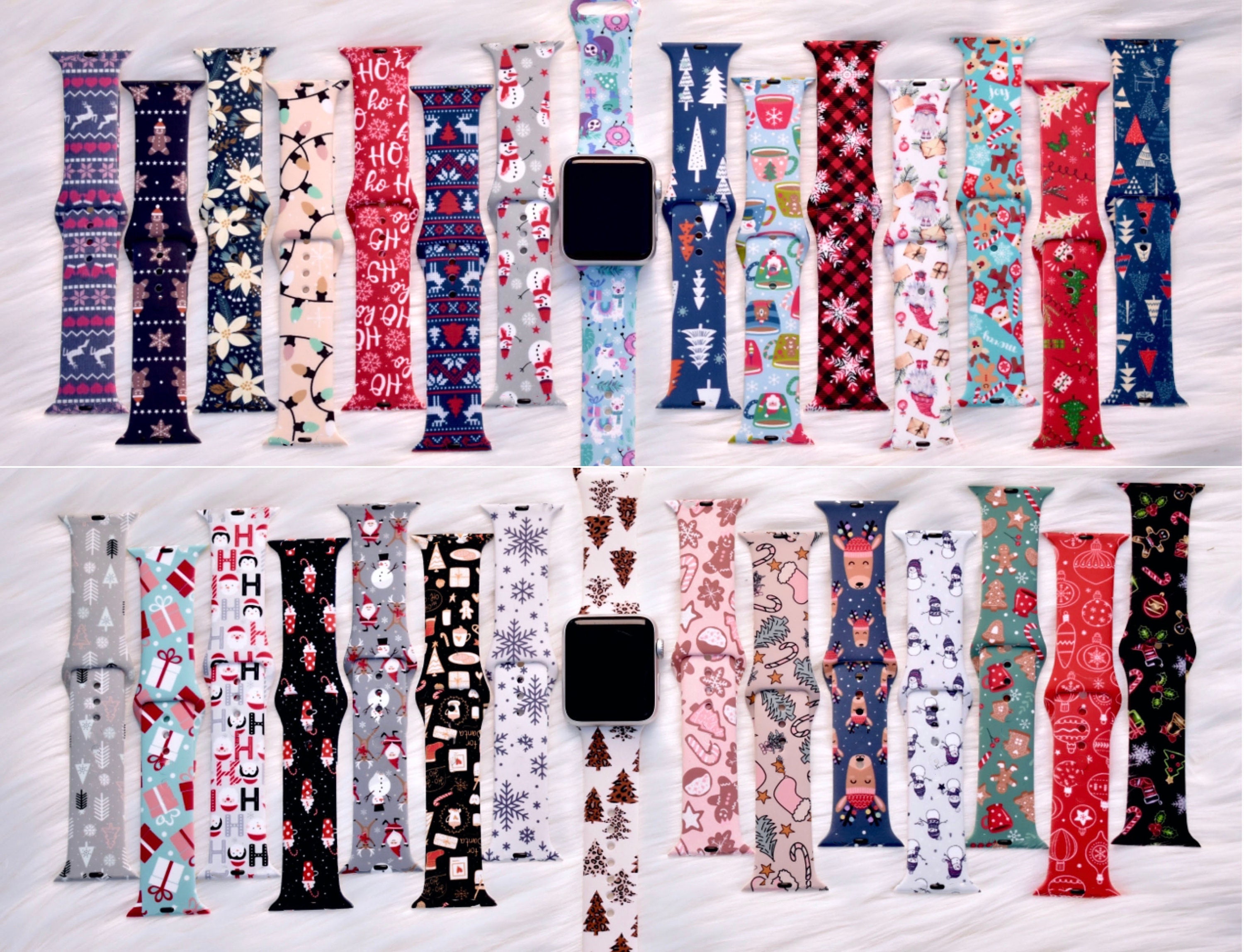 Christmas Collection Silicone Watch Band for Apple Watch