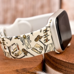 Nativity Jesus Christmas Tree Silicone Watch Band compatible with Apple Watch Fitbit Samsung Garmin