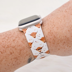 Highland Cow Western Silicone Watch Band compatible with Apple Watch Fitbit Samsung Garmin