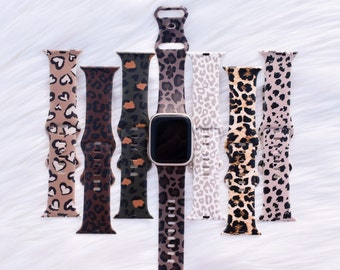 The Leopard Collection Silicone Watch Band compatible with Apple Watch