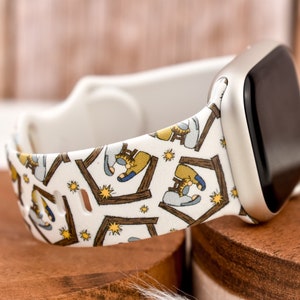Nativity Jesus Christmas Tree Silicone Watch Band compatible with Apple Watch Fitbit Samsung Garmin