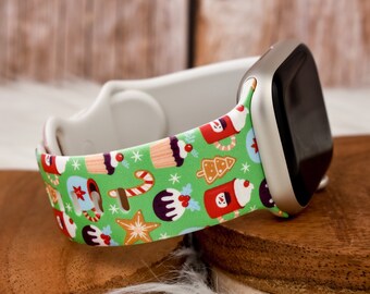 Christmas Desserts Winter Santa Silicone Watch Band compatible with Apple Watch