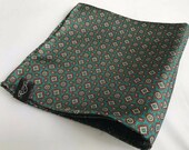 Mens pure silk pocket square handkerchief vintage retro gents