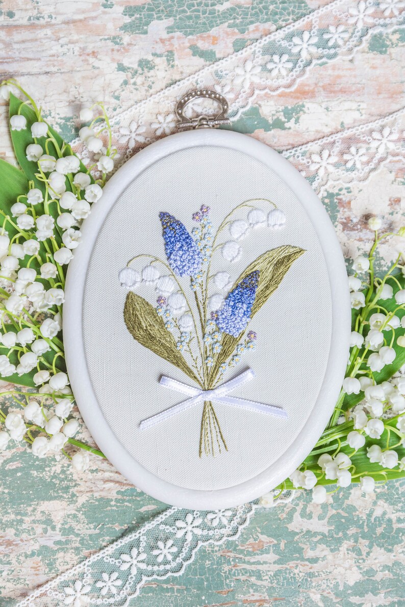 Embroidery PDF Pattern lily of the Valley Bouquet Etsy
