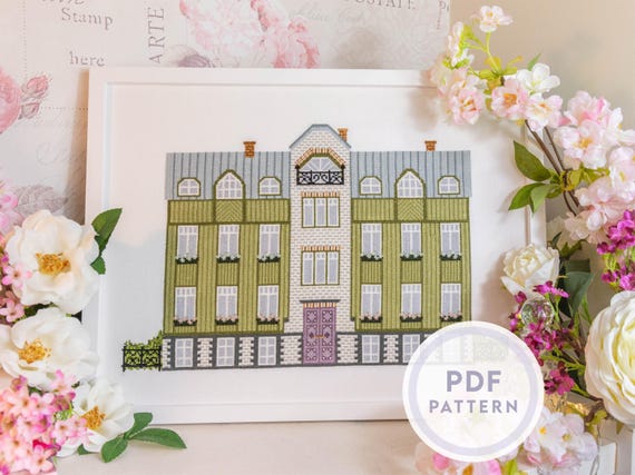 Tallinn House Cross Stitch Pattern: Traditional Estonian Architecture (Instant Digital PDF Download)