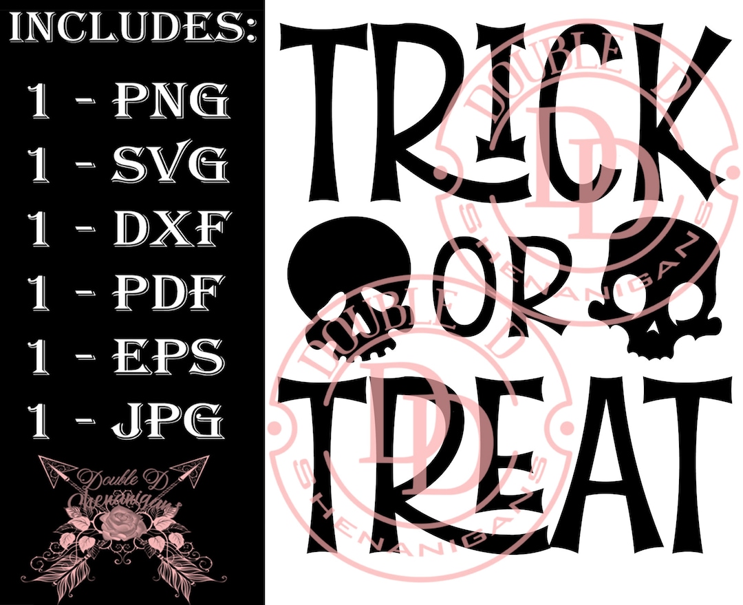 Trick or Treat Halloween SVG, PDF, Eps, JPG, Png Dxf Cutting Files - Etsy