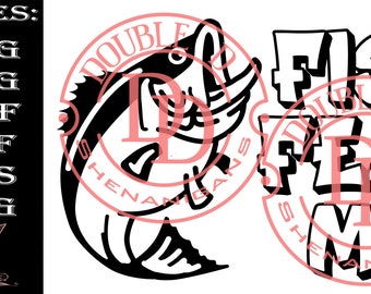 Fish Fear Me, Funny Fishing, Adult Humor Vector Template Svg/Png/Jpg/Dxf/EpsPdf Cut and Screen Print Digital Files Cricut Silhouette