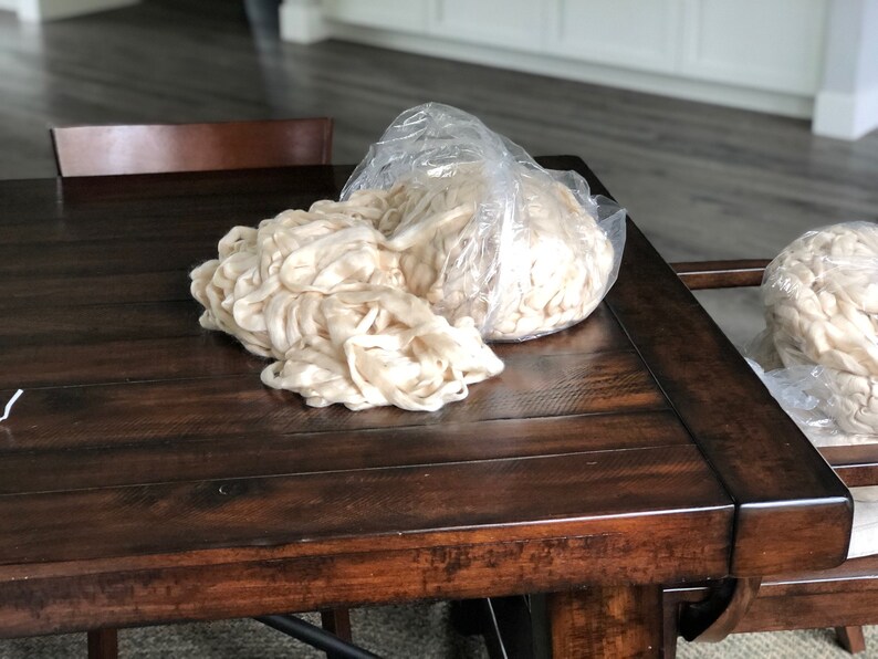Warm White Suri Alpaca Roving