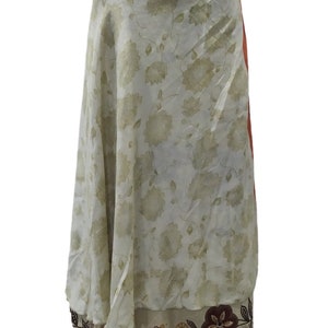 Floral Printed Vintage 2 Layer Skirt Vintage Sari Reversible Magic Wrap Skirt Hippie Boho Women&#39;s Maxi Dress Bohemian Around Long Wrap Skirt