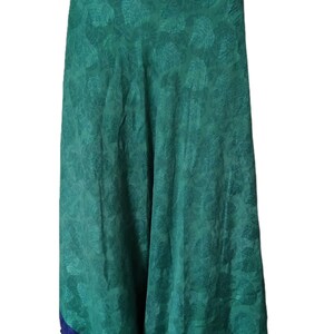 Beach Cover Up Around Long Vintage 2 Layer Skirt Vintage Sari Reversible Magic Wrap Skirt Hippie Boho Women&#39;s Maxi Dress Bohemian Wrap Skirt