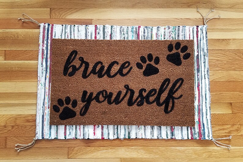 Brace Yourself Custom Coir Door Mat Personalized Door Mat Etsy