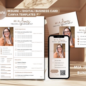 Mia Jones | Forfait professionnel | Modèle de carte de visite unique | Carte de visite numérique | Modèle de CV