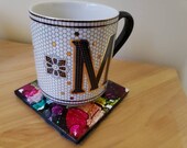 Multicolor Alcohol Ink Ceramic Square Print Tile Coasters - 5 Colors
