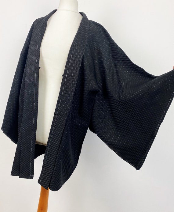 silver dot Kimono jacket/1950's luxury 3 crested … - image 6