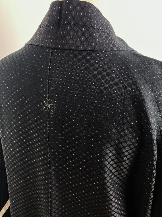silver dot Kimono jacket/1950's luxury 3 crested … - image 2