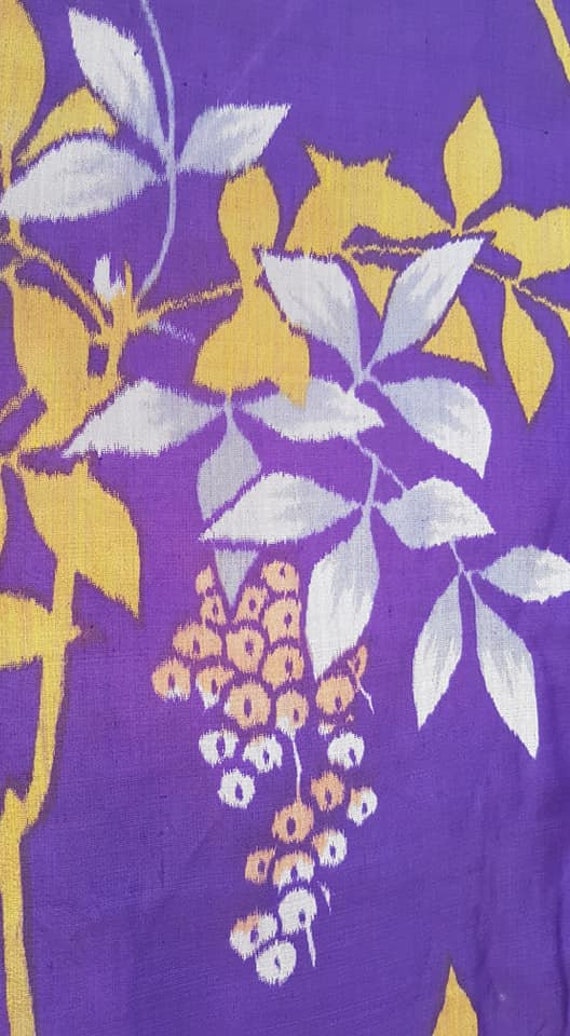 kimono jacket/ purple x yellow Meisen silk Haori … - image 5