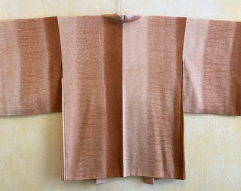 baby pink Kimono jacket ombre dye  / silk Haori from 1960's