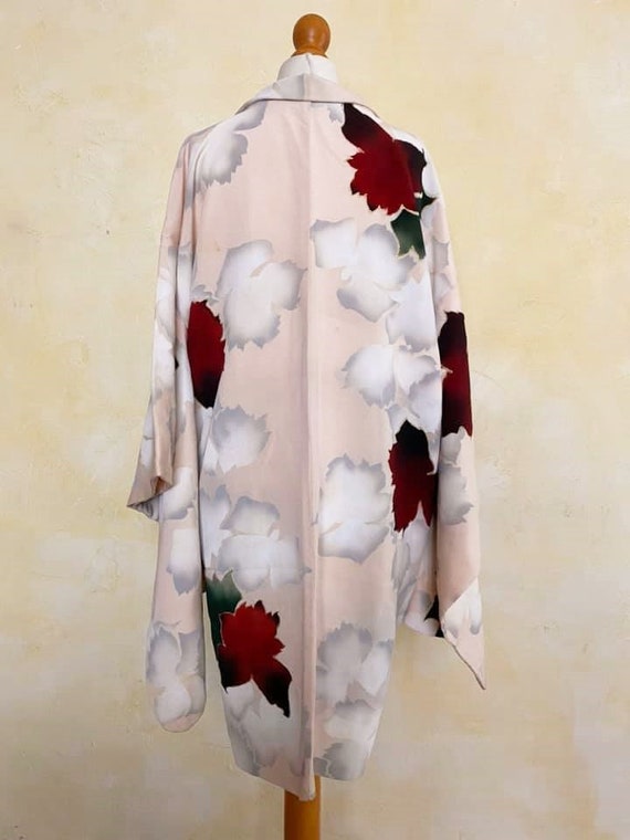 pale pink ombre dyeing Kimono/floral pattern/ Hao… - image 6