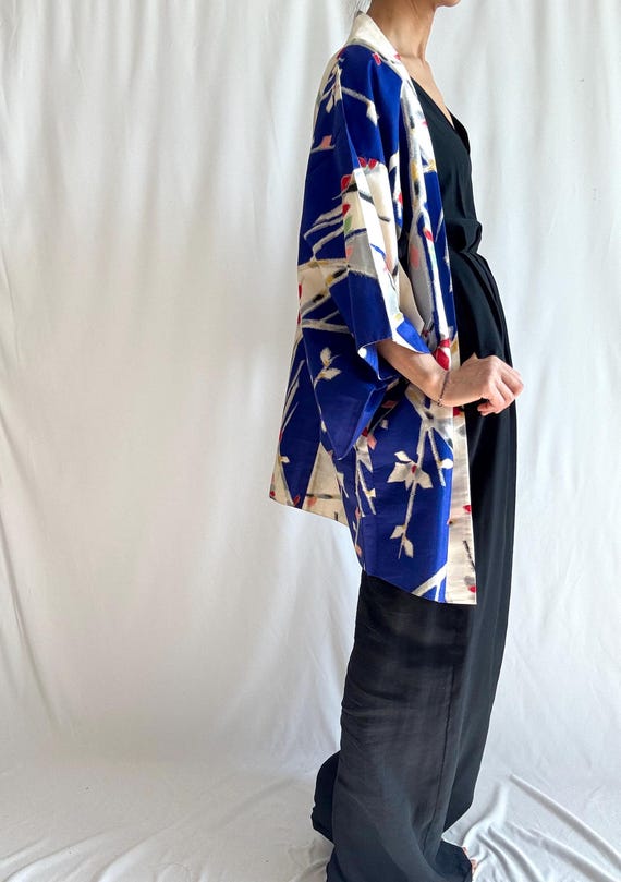 1920er Meisen Haori – Japanische Vintage Kimono Jacke aus Seide in
