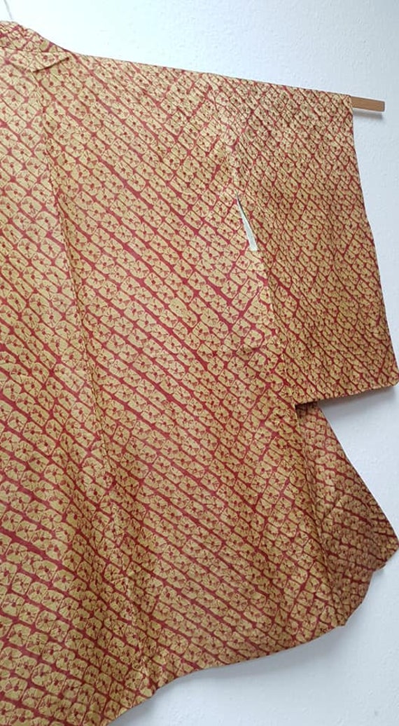 Kimono jacket /1950's vintage shibori tie-dye saf… - image 8