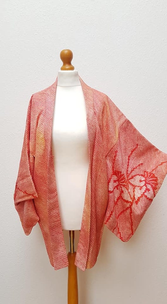 Kimono jacket /1960's iris flower pattern KIMONO … - image 3