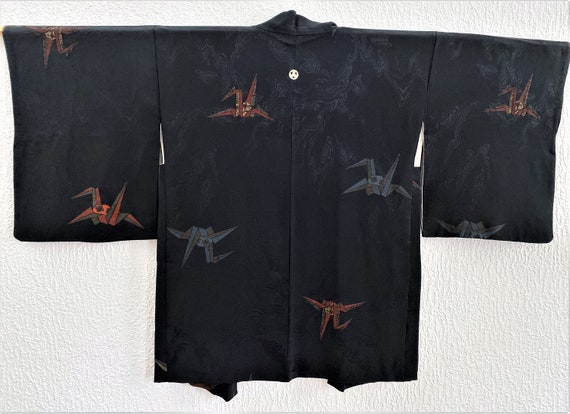 luxury URUSHI (lacquerware) coated silk black Kim… - image 1