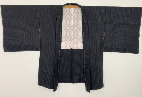 silver dot Kimono jacket/1950's luxury 3 crested … - image 3