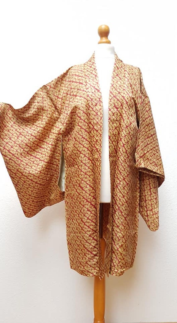Kimono jacket /1950's vintage shibori tie-dye saf… - image 3