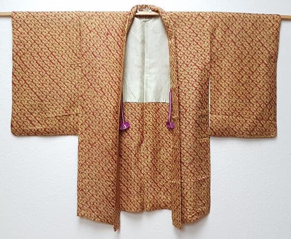 Kimono jacket /1950's vintage shibori tie-dye saf… - image 5