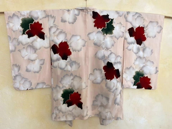 pale pink ombre dyeing Kimono/floral pattern/ Hao… - image 1